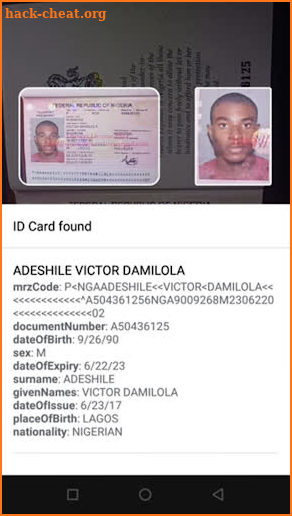 ID Card, Passport, Driver License Scanner screenshot