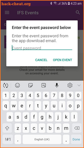 IFS Events screenshot
