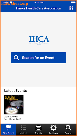 IHCA Events screenshot