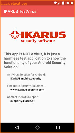 IKARUS TestVirus screenshot