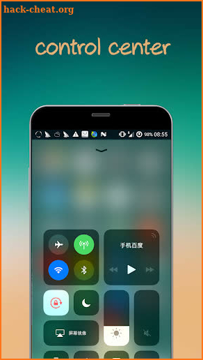 iLauncher os12 theme for phone x control center screenshot