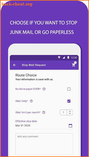 iMailApp - Stop POSTAL junk mail - Free screenshot