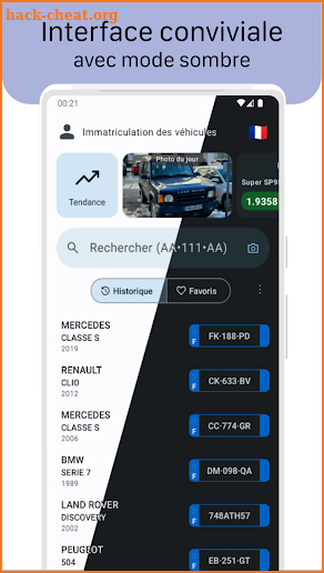 Immatriculation du véhicule screenshot