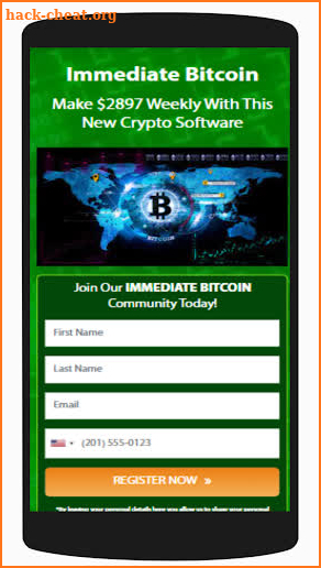Immediate bitcoin screenshot