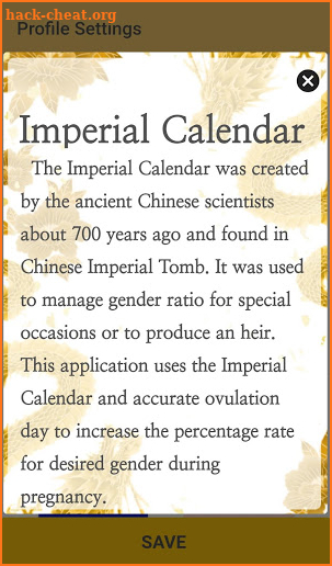 Imperial Calendar : Baby gender screenshot