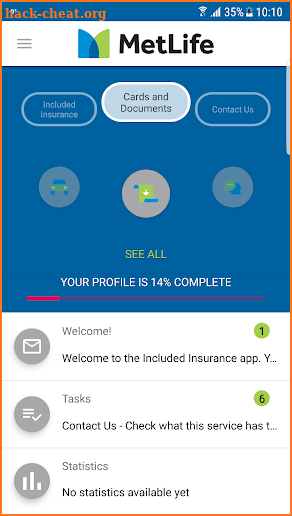 Included Insurance screenshot