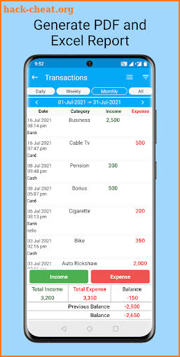 Income Expense- daily expenses screenshot