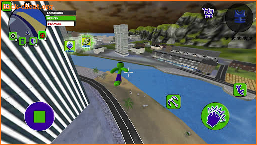 Incredible Green Monster Stickman Rope Hero screenshot