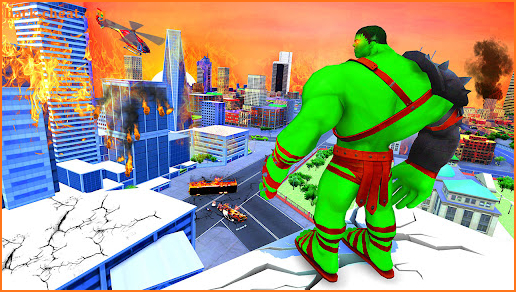 Incredible Monster Green Super City Hero Battle screenshot