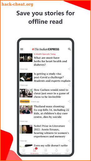 Indian Express News + Epaper screenshot