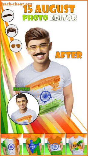 Indian Flag15 Aug Photo Editor - Faceflag Stickers screenshot