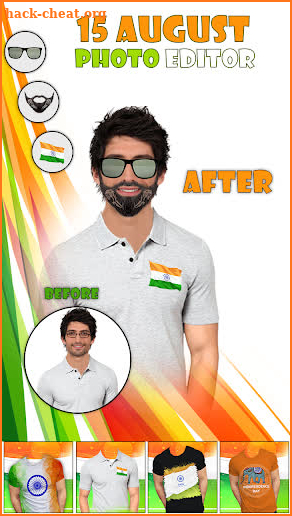 Indian Flag15 Aug Photo Editor - Faceflag Stickers screenshot