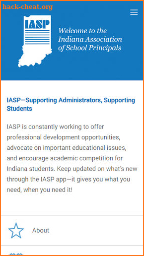 Indiana Association of School Principals screenshot