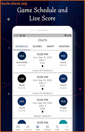 Indianapolis - Football Live Score & Schedule screenshot