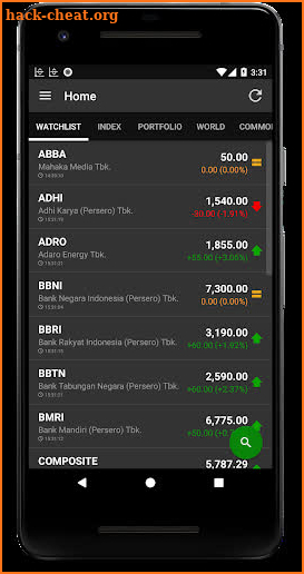 Indonesia Stock Exchange Data screenshot