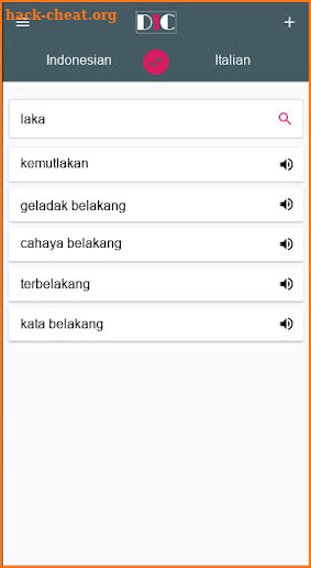 Indonesian - Italian Dictionary (Dic1) screenshot