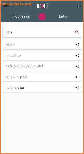 Indonesian - Latin Dictionary (Dic1) screenshot
