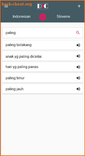 Indonesian - Slovene Dictionary (Dic1) screenshot