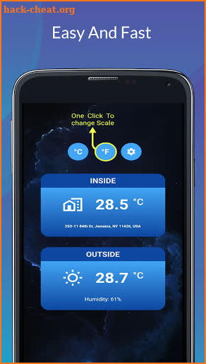 Indoor, Outdoor Room Temperature Thermometer App screenshot