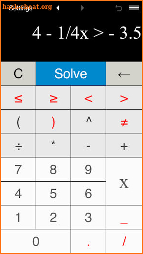 Inequality Calculator screenshot