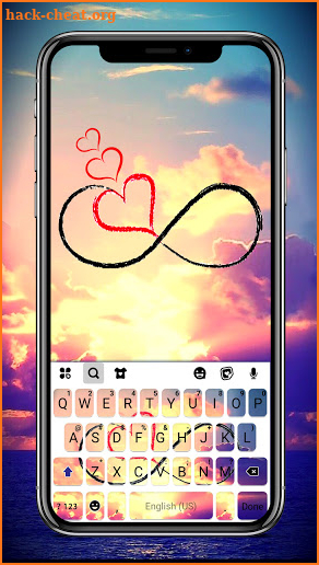 Infinity Love Hearts Keyboard Background screenshot