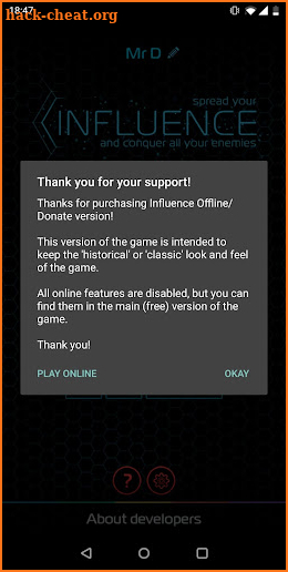 Influence - Offline/Donate screenshot