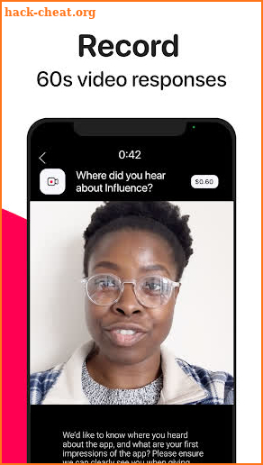 Influence - Paid Video Surveys screenshot