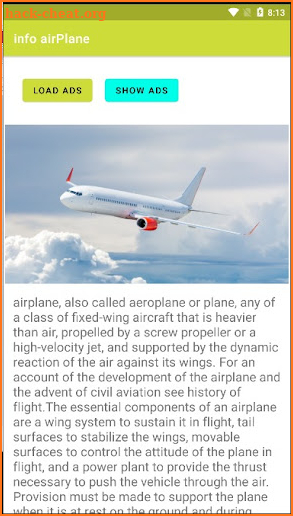 info airplane screenshot