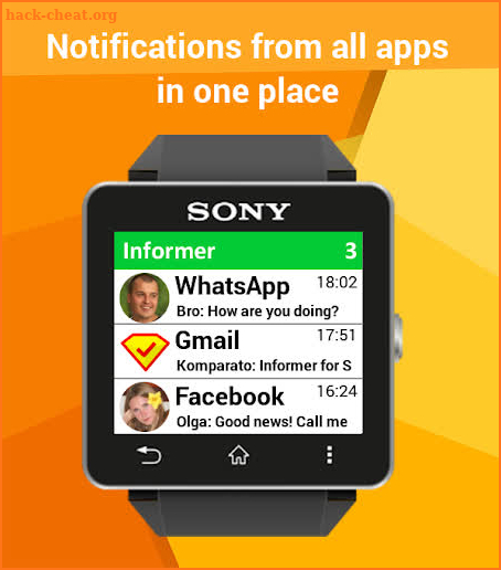 Informer - Notifications for Sony SW2 SBH52 screenshot