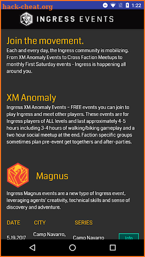 Ingress Events screenshot