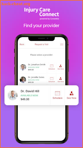 Injury Care Connect screenshot