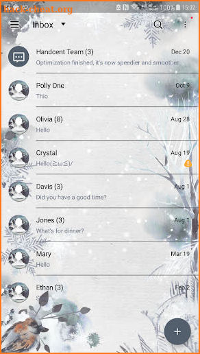 Ink winter Next SMS skin screenshot