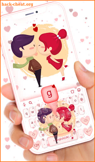 Innocent Couple Love Kiss Keyboard Theme screenshot