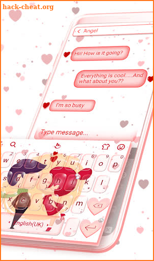 Innocent Couple Love Kiss Keyboard Theme screenshot