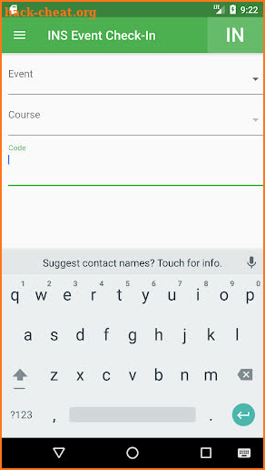 INS Event Check-In screenshot