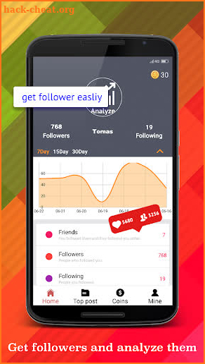 Insta Analyze - Fast Get Likes & Followers screenshot