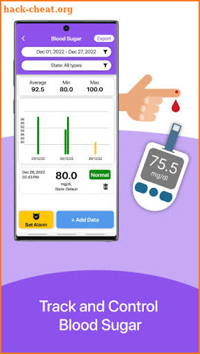 Instant blood pressure tracker screenshot