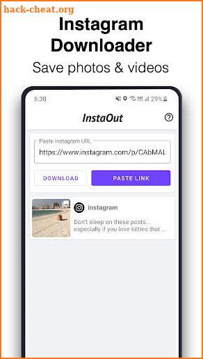 InstaOut - Downloader for Instagram screenshot
