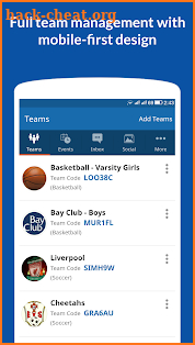 Instateam Sports Team Management for team managers screenshot