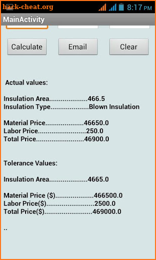 Insulation Calculator screenshot