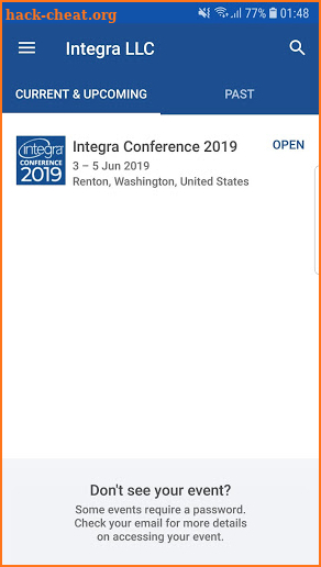 Integra Events screenshot