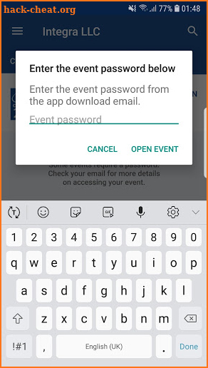 Integra Events screenshot