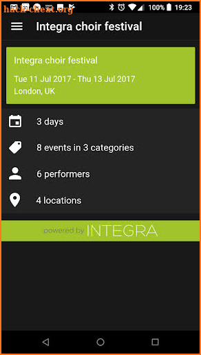 Integra Planner Schedule screenshot