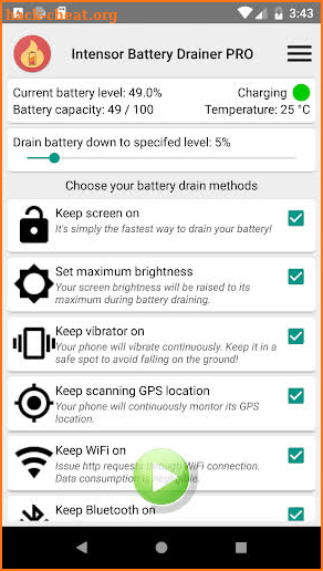 Intensor Battery Drainer PRO screenshot