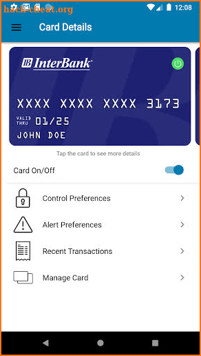 InterBank Card Manager screenshot