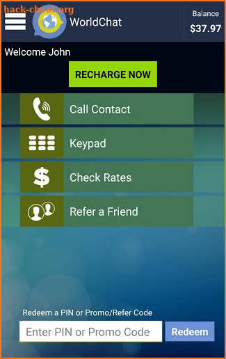 International calling VoIP: WorldChat App screenshot