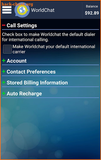 International calling VoIP: WorldChat App screenshot