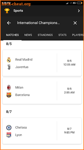 International Champions Cup Live Scores & Fixtures screenshot