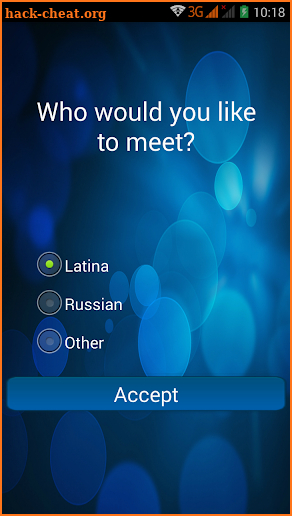 International online dating screenshot
