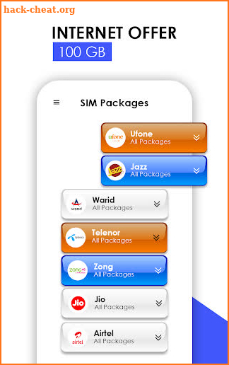 Internet Data Packages screenshot
